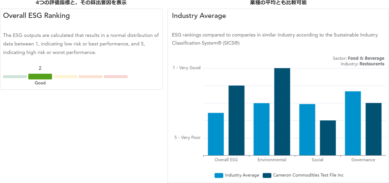 ESGランキング表示例