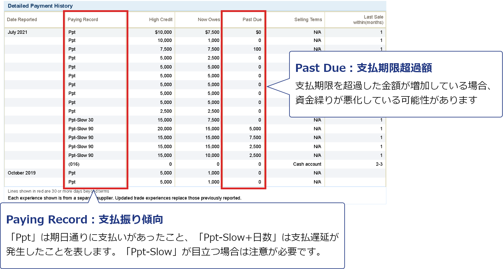 重要項目②支払振り情報